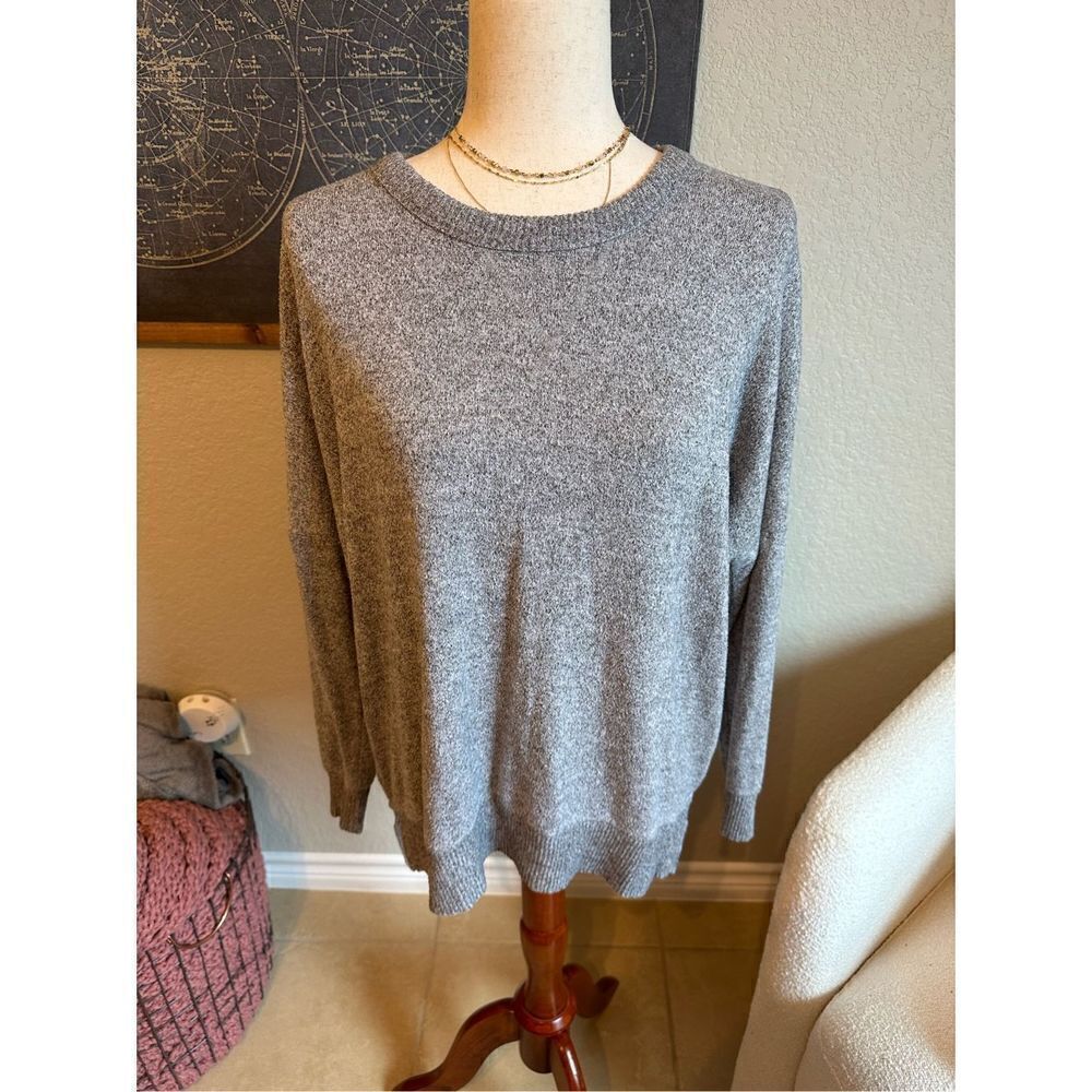 Aerie Knit Long Sleeve Oversized Comfy Basic Gray Classic Women’s Top Size XS